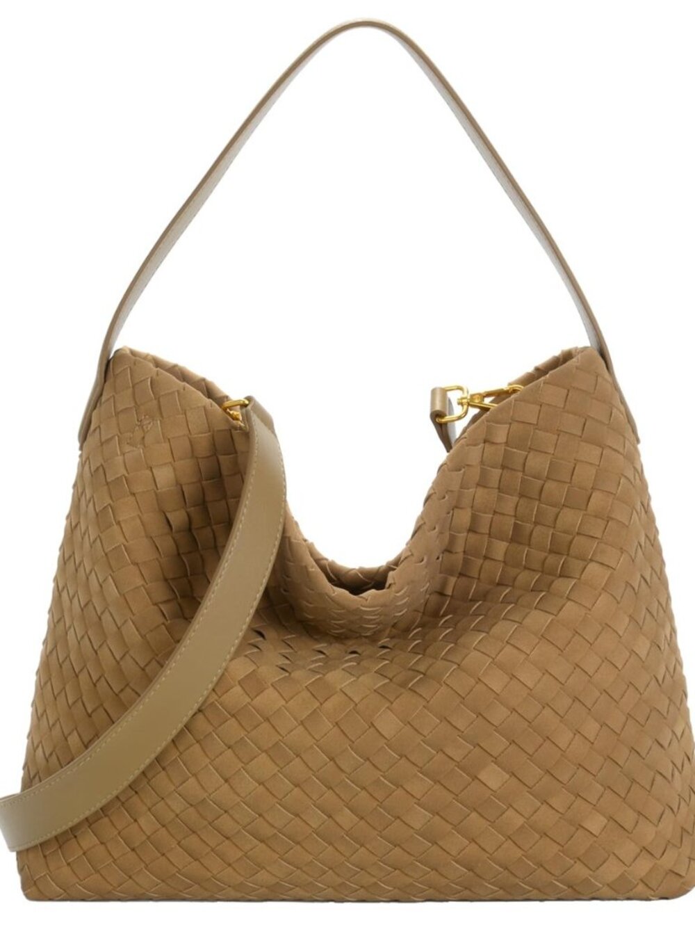 Woven Suede Hobo Bag for Women Slouchy Tote Bag Shoulder Bag Soft Woven Handbag